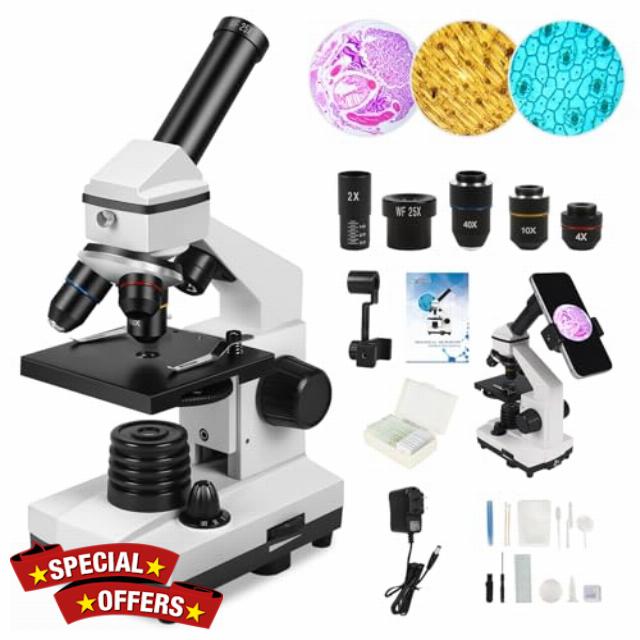 Microscope for Adults Professional:Compound Microscope for Kids 8-12