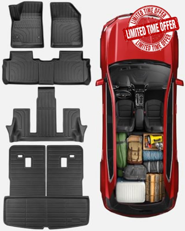 Floor Mats & Cargo Liner Back Seat Cover Protector for GMC Acadia 2017-2023