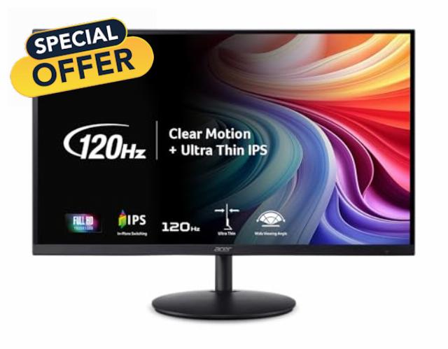 Acer SH272 G0bih 27" IPS Full HD (1920 x 1080) Ultra-Thin Gaming Office Monitor | Adaptive-Sync Support (FreeSync Compatible) | Up to 120Hz Refresh | 1ms (VRB) | Adjustable Stand | HDMI & VGA Ports