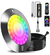 Goldlife 10Inch Large Pool Light for Inground Pools, 60W 6000LM LED Multicolor Inground Pool Ligh...