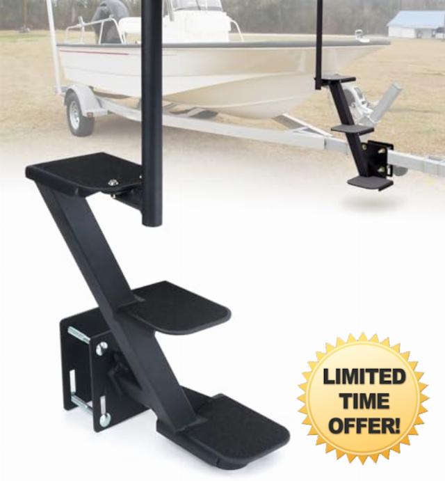 Heavy Duty Boat Trailer Steps with Safety Handle