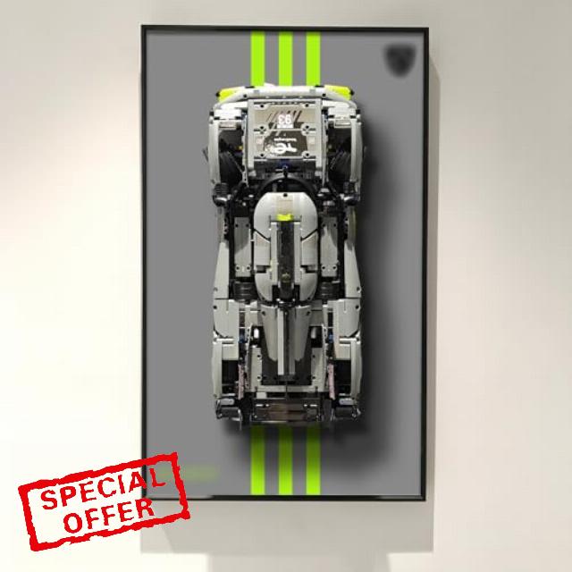 Display Wallboard for Lego Technic Peugeot 9X8 24H Le Mans Hybrid Hypercar 42156 Collectible Race Car