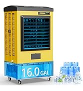 SUNGDOGIN Swamp Cooler, 4800 CFM Evaporative Air Cooler, 19 Gal Water Tank Outdoor Air Conditione...