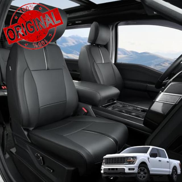 Car Seat Covers Custom for Ford F-150 Leather Seat Cover 2025 2024 2023 2022 2021: Full Set for F150 SuperCrew CrewCab XL XLT