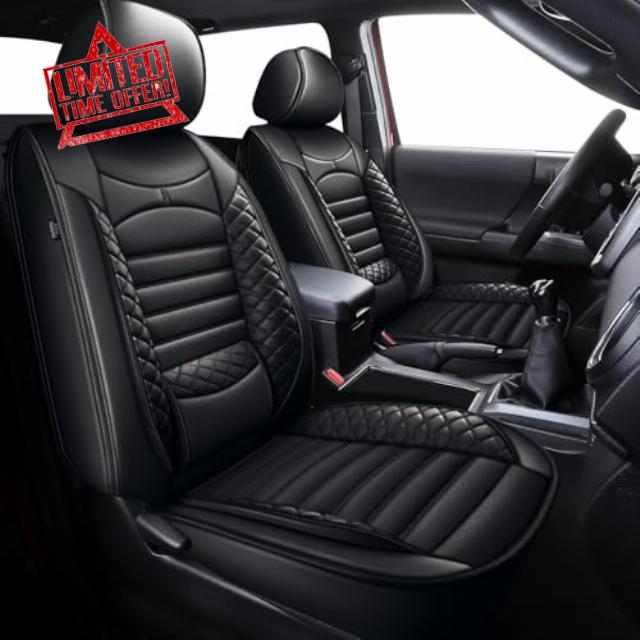 AOMSAZTO Seat Covers Fit for 2016-2023 Toyota Tacoma Truck Double Crew Cab Custom Leather Truck Seat Covers Full Set(Black