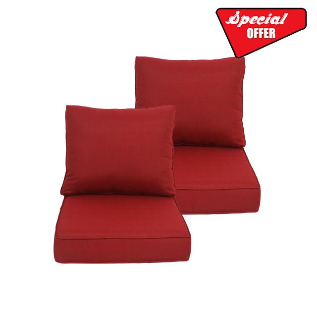 Outdoor Deep Seat Cushions Set 24x28 inch Outdoor Deep Seat Cushions Set:Resilient Foam Filling