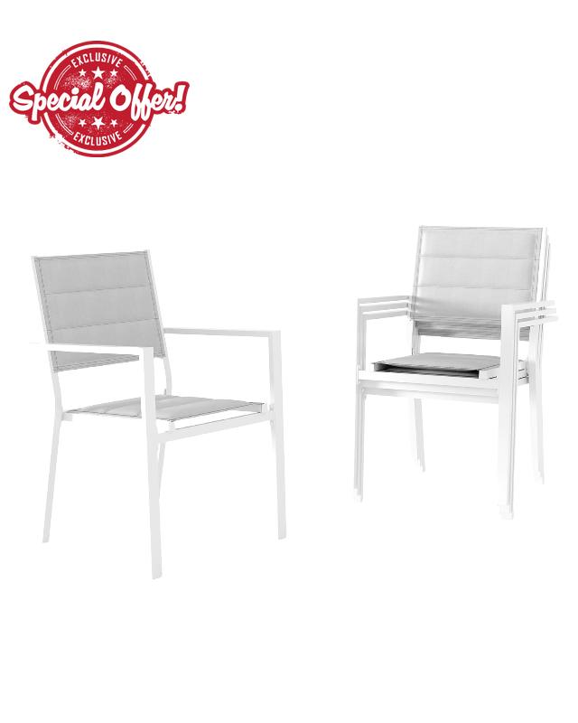 Patio Stackable Chairs Set of 4