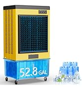 SUNGDOGIN Swamp Cooler, 8829 CFM Evaporative Air Cooler, 35.5 Gal Water Tank Outdoor Air Conditio...