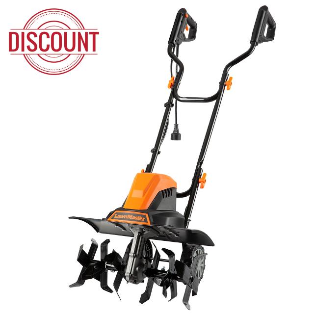 LawnMaster TE1318W1 Corded Electric Tiller 13.5-Amp 18-Inch Orange