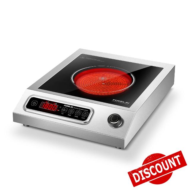 1800W Electric Hot Plate with Infrared Heating & 9 Heat Levels - Commercial-Grade Countertop Burner