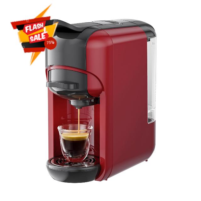 Small Espresso Machine 1450W Single & Lungo Serve Coffee Maker Programmable for Two Capsules/Coffee Powder - 20Bar High Pressure Barista Pump For Latte