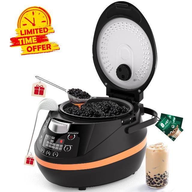 WantJoin Boba Maker Machine - 8L Commercial Boba Cooker Automatic Pearl Warmer Pot Machine for Bubble Tea Milk Tea Tapioca Pearls