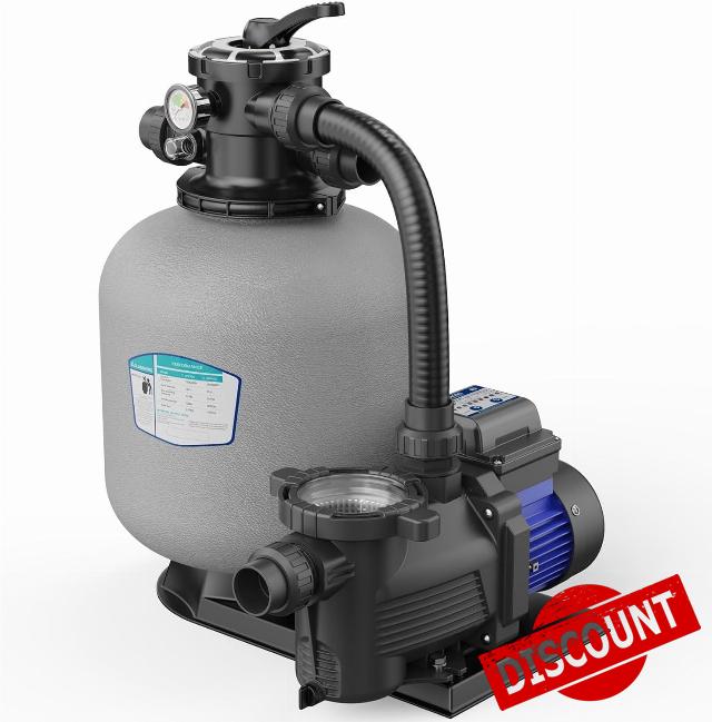 AQUASTRONG Sand Filter Pump for Above Ground Pool with Timer