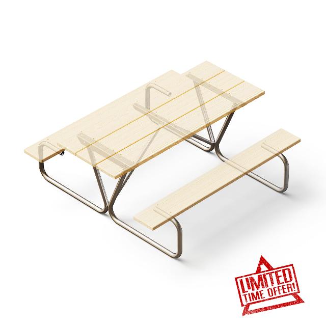 Heavy Duty Comercial Steel Picnic Table Frame Only Kit 6ft or 8ft
