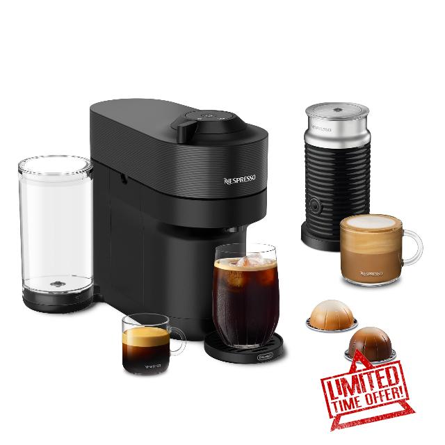 Nespresso Vertuo Pop+ Coffee and Espresso Machine by De'Longhi with Aeroccino Milk Frother