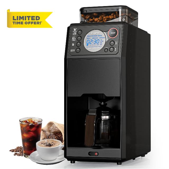 Automatic Grind and Brew Coffee Maker - Built-in Burr Grinder