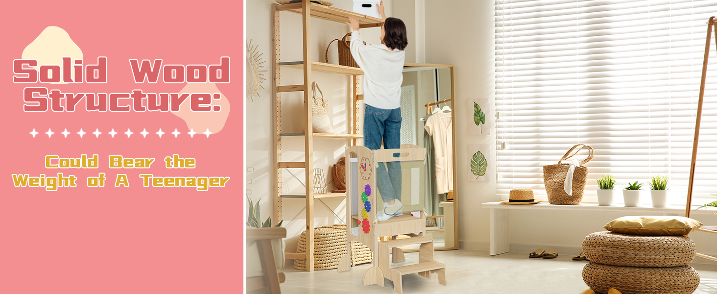 folding toddler tower toddler standing stool for kitchen learning tower for toddlers 1-3