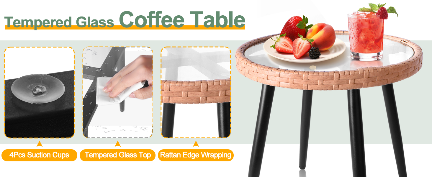 tempered glass bistro table