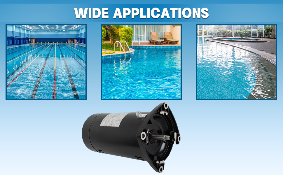 USQ1102 Square Flange Pool Pump Motor 1 HP Single Speed