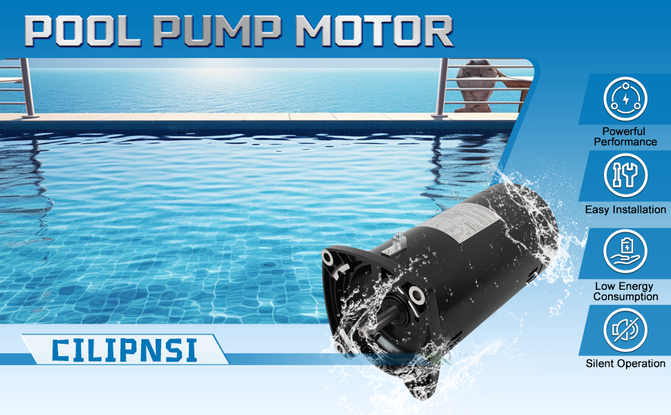 USQ1102 Square Flange Pool Pump Motor 1 HP Single Speed