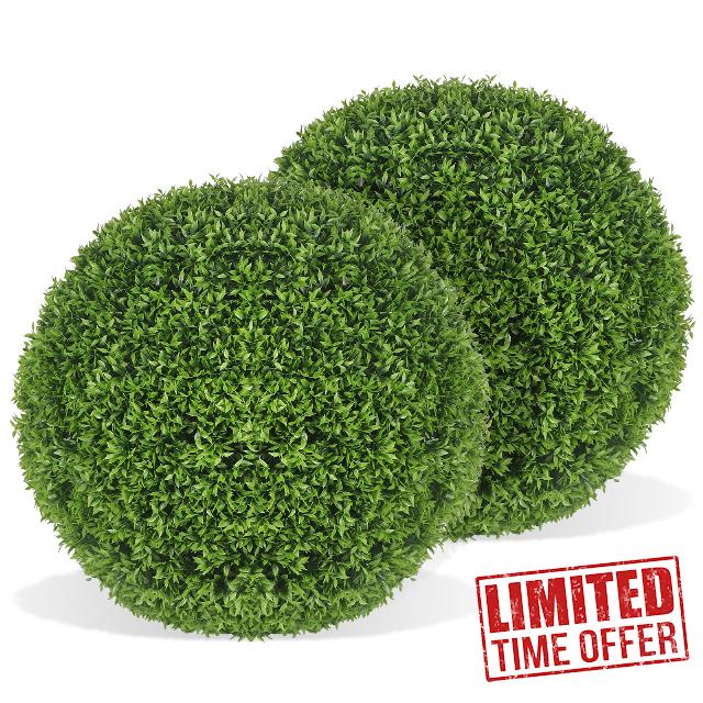 Kmise 2pcs Artificial Plant Topiary Balls for Outdoor