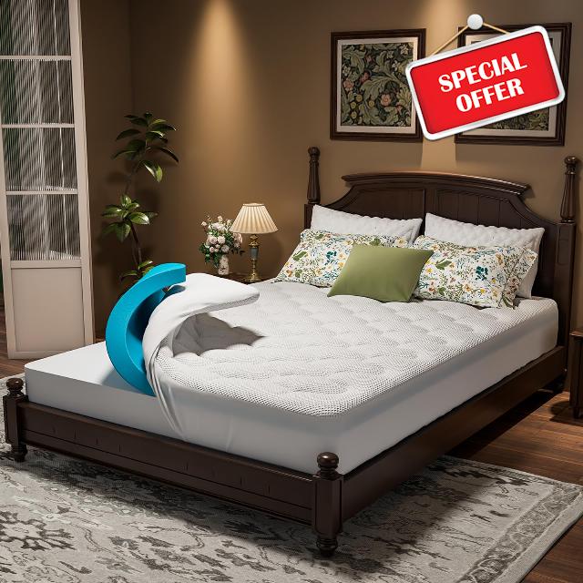 OhGeni Cooling 4 inch Dual Layer King Mattress Topper
