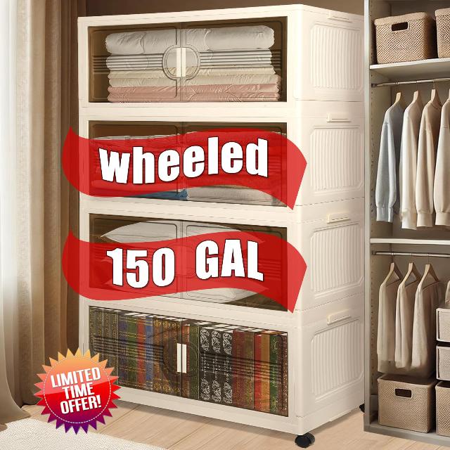 150GAL/600QT Large Storage Bins with 2 Lids