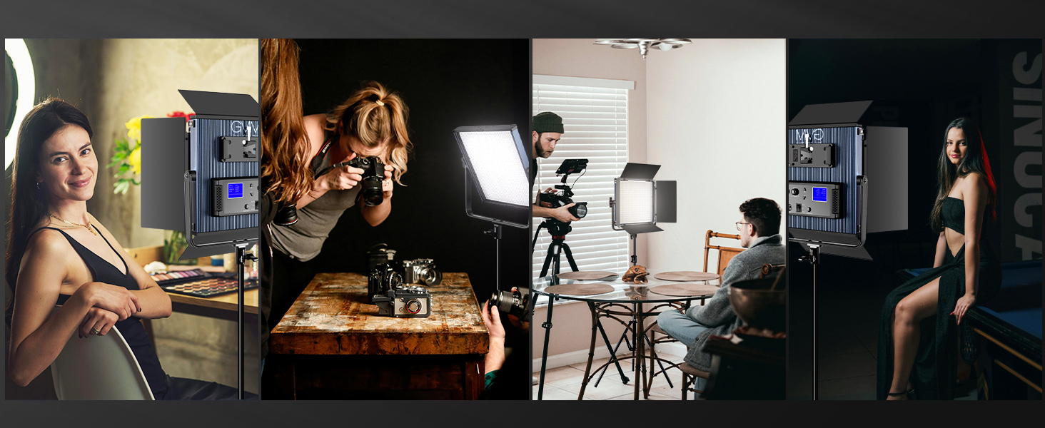 gvm light, led video light, video lighting kit, studio light, photography light