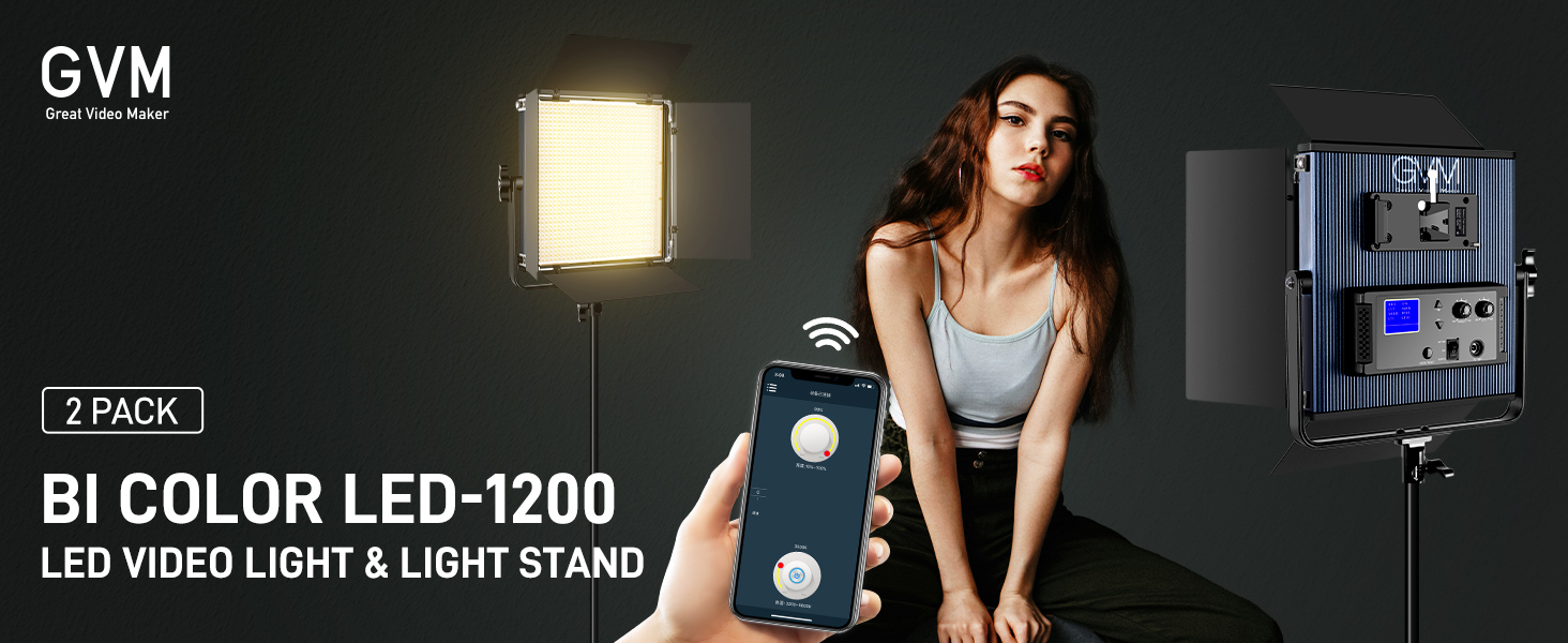 gvm light, led video light, video lighting kit, studio light, photography light