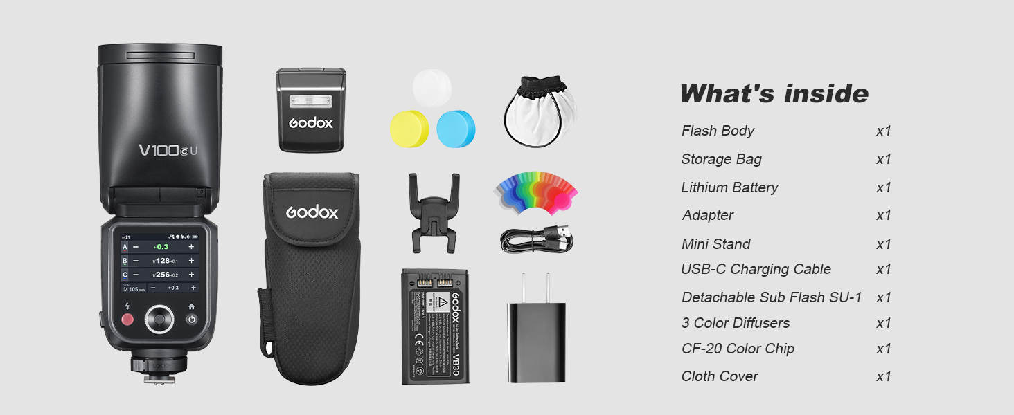 Godox V100S V100-S Round Head Camera Flash