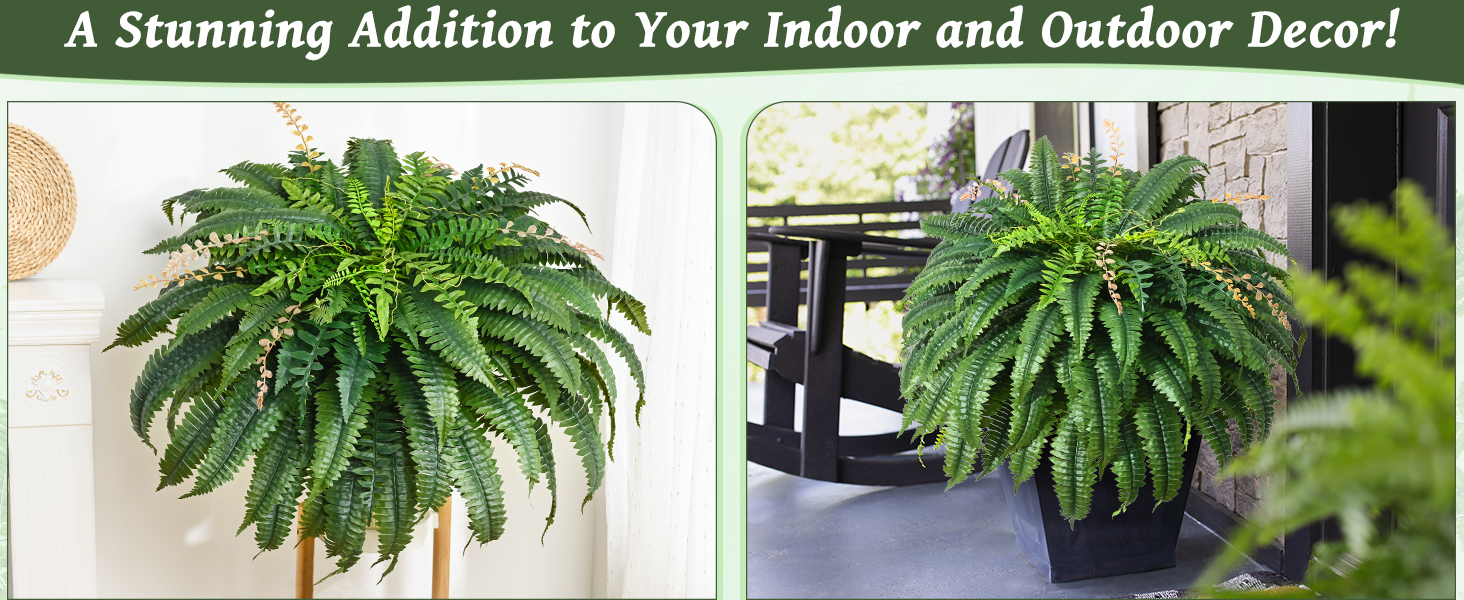 faux ferns for outdoor planter large