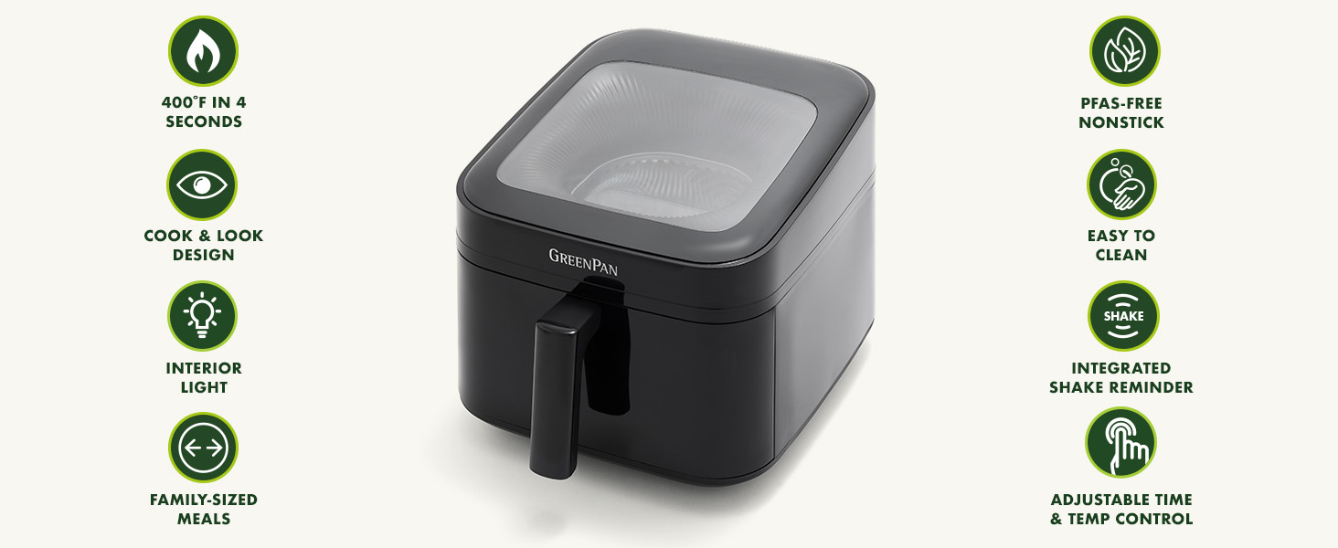 GreenPan, Ceramic Nonstick, PFAS-Free, Non-Toxic, Electric, Air Fryer
