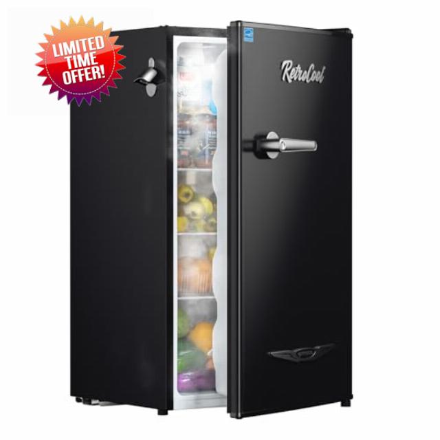 Upstreman 3.2 Cu.Ft Retro Mini Fridge with Bottle Opener