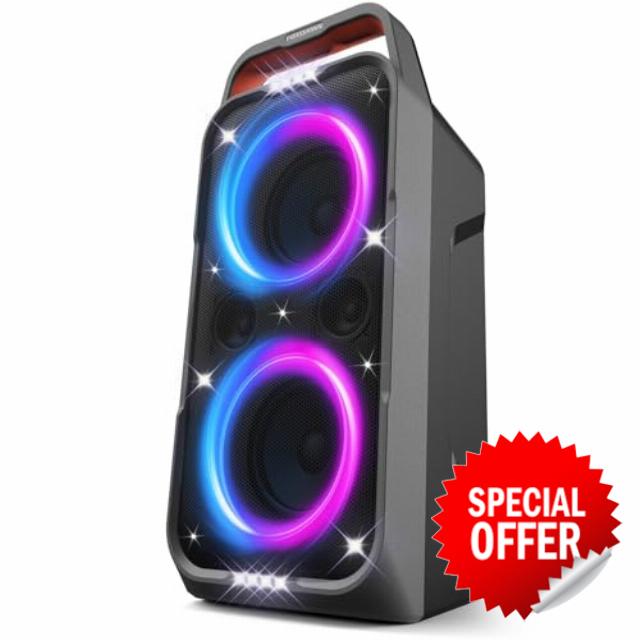 Portable Bluetooth Speaker: 240W Peak Powerful Loud Sound Deep Bass Wireless Boombox Large Subwoofer 15 Hours Battery Life Fast Charging with Led Light Show for Party Outdoor Camping Backyard