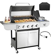 Kendane Barrel Charcoal Grill, Large Charcoal Grills with Side Shelf, Outdoor BBQ Grill,Perfect f...