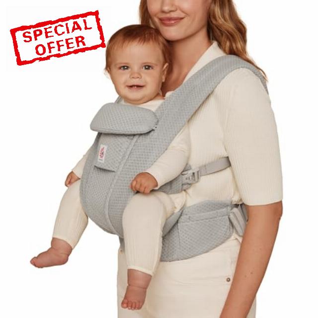 Ergobaby Omni Deluxe All Carry Positions Breathable Mesh Baby Carrier with Enhanced Lumbar Support & Airflow