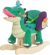 labebe - Baby Rocking Horse, Brownish Red Fox Rocking Horse with Seat Belt, Plush Animal Rocker f...