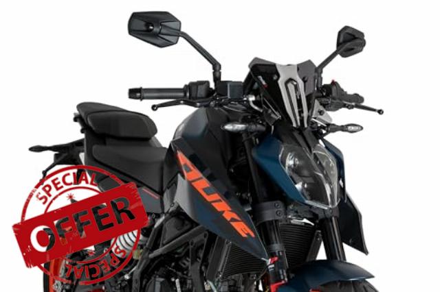 Puig 21997F New Generation Sport Windshield – Sporty Design and Aerodynamic Protection for KTM 125 Duke and KTM 390 Duke 2024-2025