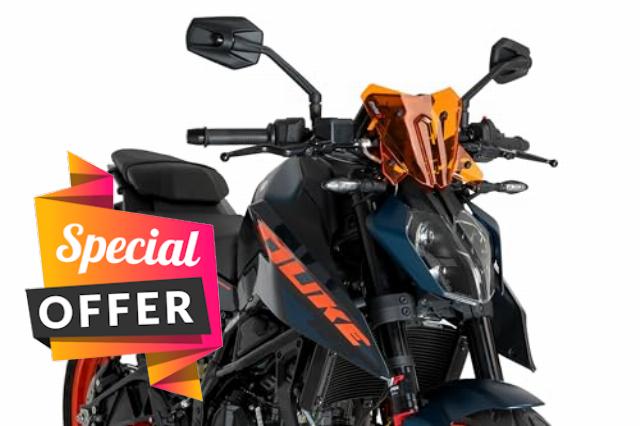 Puig 21997T New Generation Sport Windshield – Sporty Design and Aerodynamic Protection for KTM 125 DUKE and KTM 390 DUKE 2024-2025