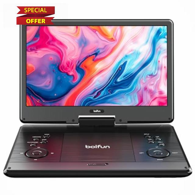 BOIFUN 15.7" Portable DVD Player with 14.1" Large HD Screen