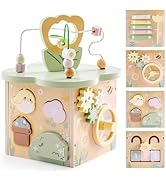 ROBUD Wooden Activity Cube, 13-in-1 Montessori Toys for 1+ Year Old, Educational Learning Toys fo...