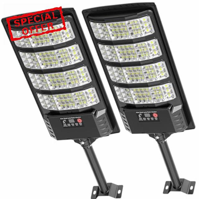 Solar Lights Outdoor - Super Brght Solar Street Lights Outdoor Dusk to Dawn with Motion Sensor and Remote Control
