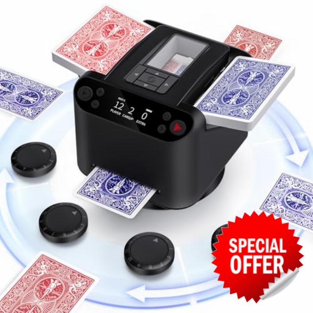 Automatic Card Shuffler and Dealer 2-in-1