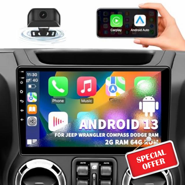 Car Stereo Radio for Jeep Wrangler JK Compass Grand Cherokee Dodge Ram 1500