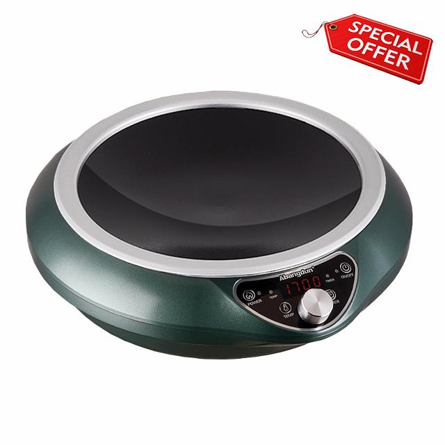 Induction Wok Cooktop Induction Burner 1700W/85V~120V Electric Wok Curved Surface Electronic Cooker Concave Stoves