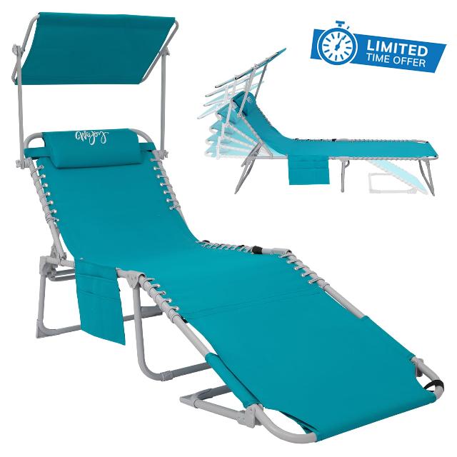 #WEJOY 3 in 1 Sun Tanning Chair with 360°Canopy Sun Shade