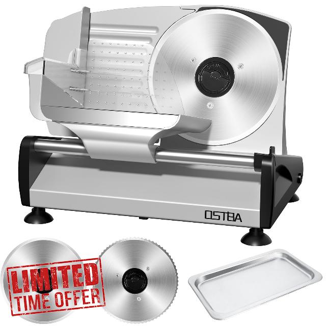 OSTBA Meat Slicer with Quiet DC Motor