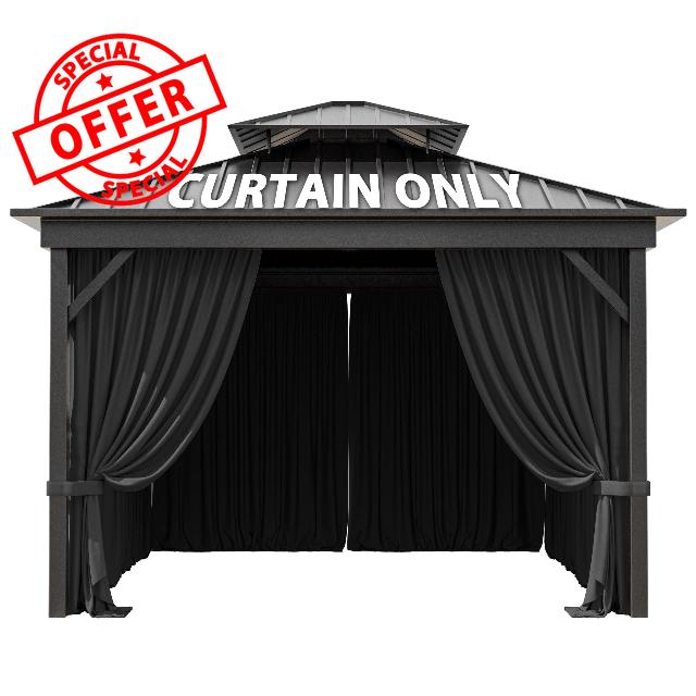 10'X10' Gazebo Curtains Outdoor Waterproof with Hanging Rings