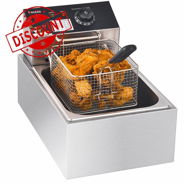 Electric Deep Fryer 10L/10.5QT Stainless Steel Single Tank Commercial Fryer with Basket