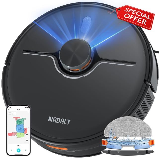 NADALY D200 Robot Vacuum and Mop Combo